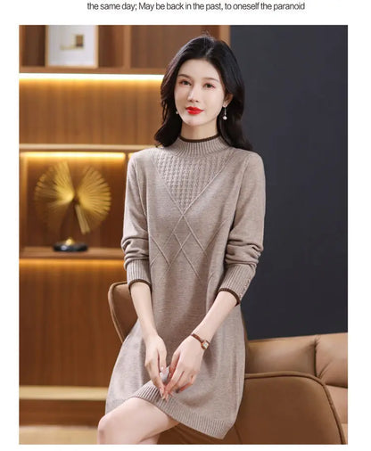 Women’s long-sleeve turtleneck knit sweater