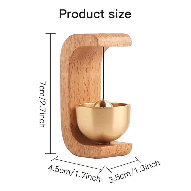 Magnetic wood wind-bell with copper chime