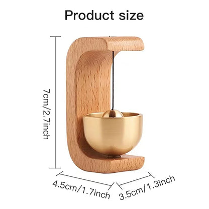 Magnetic wood wind-bell with copper chime