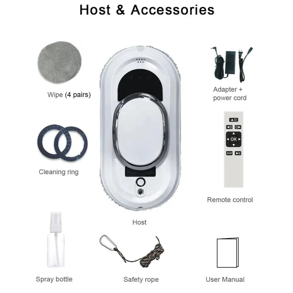 Remote-controlled smart glass cleaner robot—effortless, automated window cleaning for home