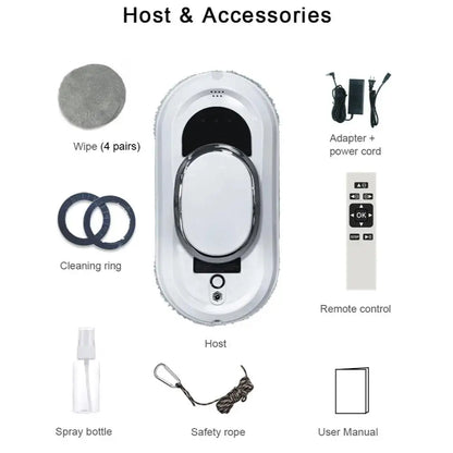 Remote-controlled smart glass cleaner robot—effortless, automated window cleaning for home