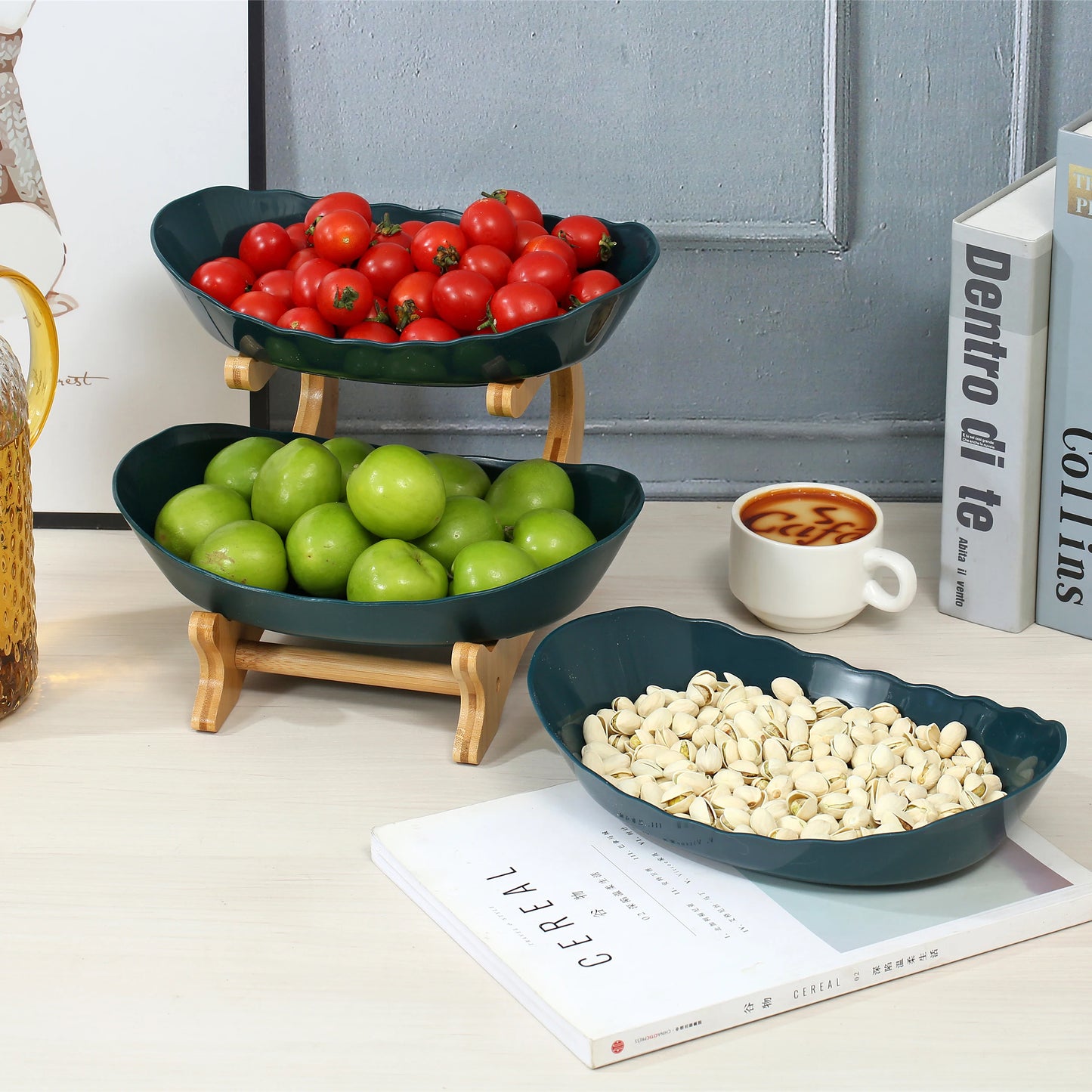 Modern plastic dessert stand for fruits, candy, and treats