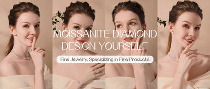 Women’s Moissanite Diamond Necklace – Silver Chain