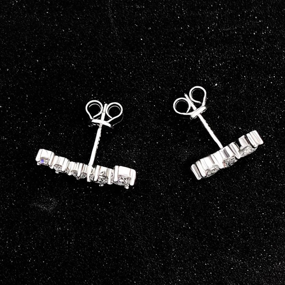D-Color Moissanite Stud Earrings – 925 Sterling Silver, GRA Certified