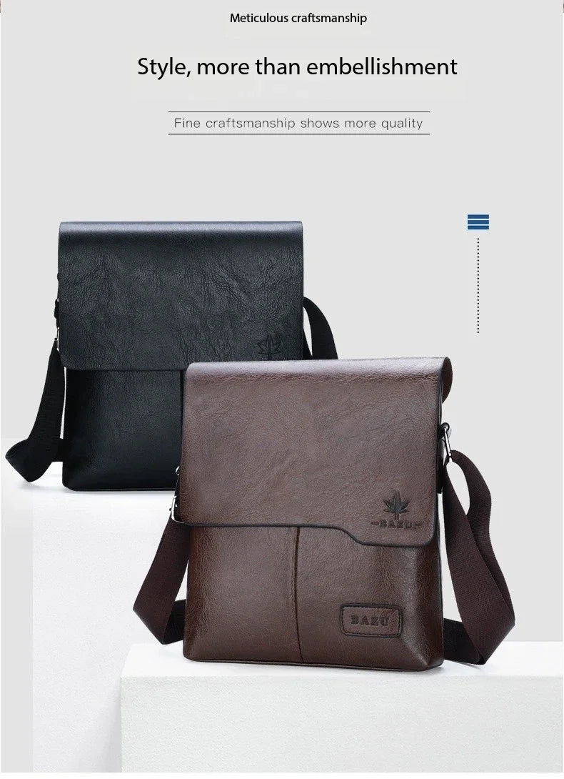 Durable premium leather side bag for men
