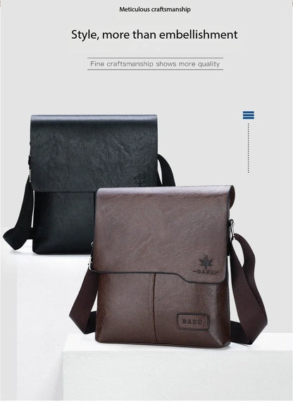 Durable premium leather side bag for men