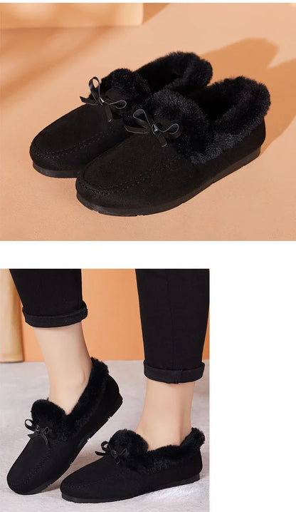 Plush Flat Shoes – Stylish Women’s Winter Casual Footwear