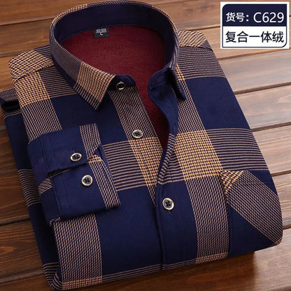Men’s winter plaid shirt—soft, thick, and ideal for cold weather