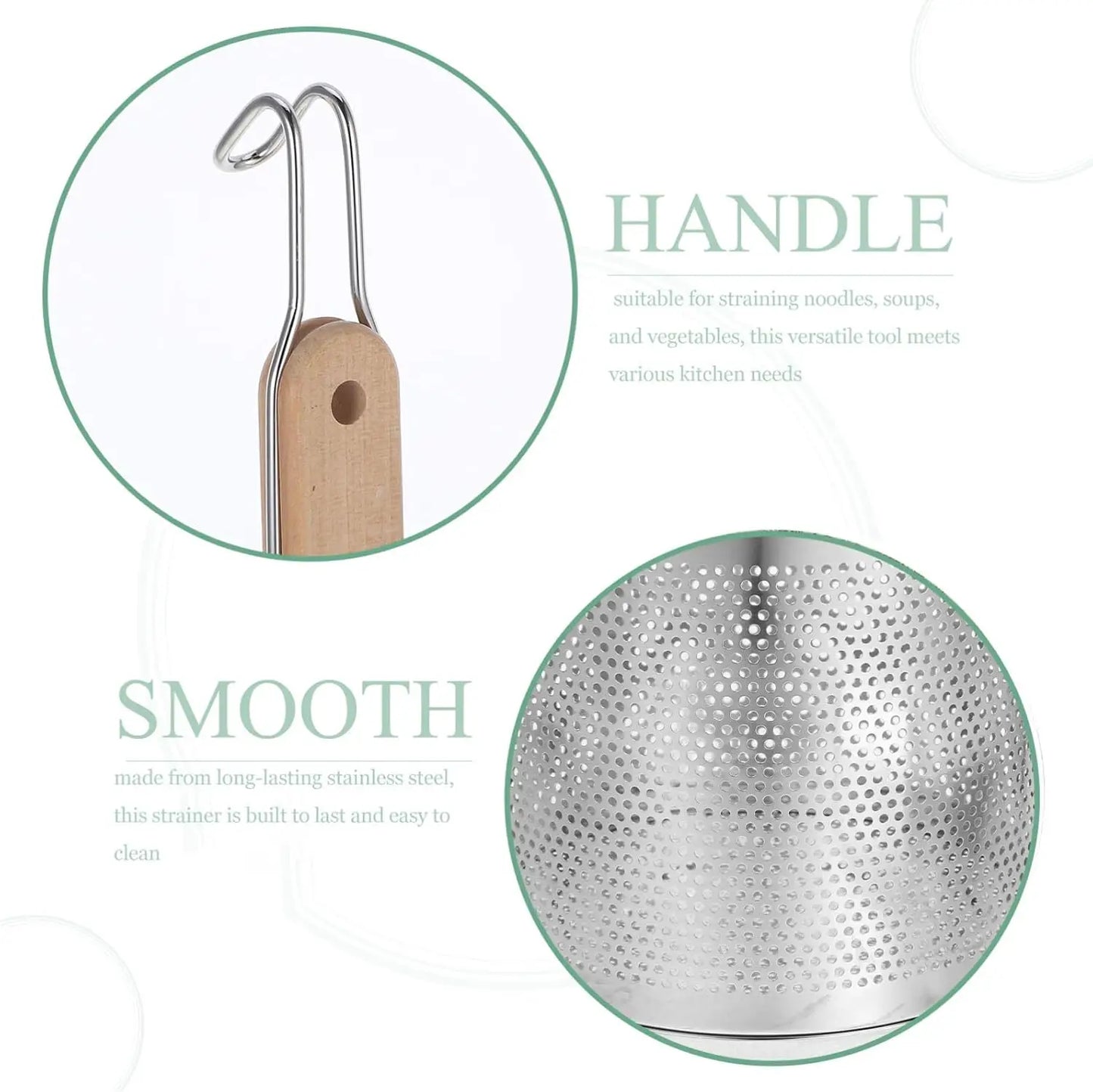201 stainless steel fine mesh strainer with ergonomic handle