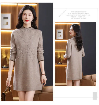 Women’s long-sleeve turtleneck knit sweater