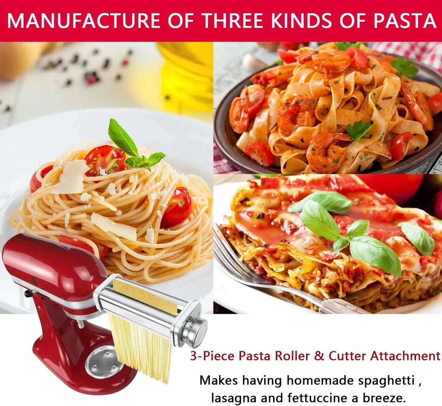 Easy pasta roller and cutter for homemade noodles