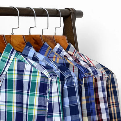Premium cotton plaid shirt for men—clean, trendy, and comfortable
