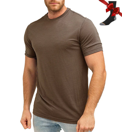 Men’s 100% superfine merino wool base-layer T-shirt