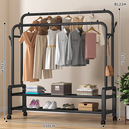 Freestanding clothes organizer for easy drying and hanging clothes