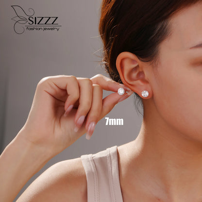 25 Sterling Silver CZ Stud Earrings – Classic Channel Set