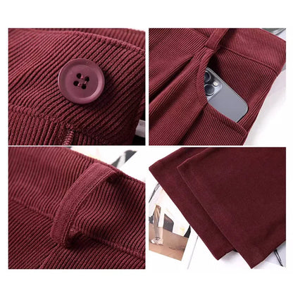 Straight-leg plush thermal trousers for casual wear