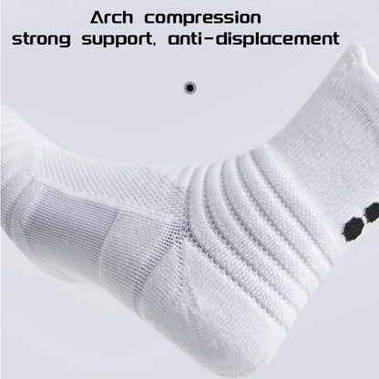 Moisture-wicking crew socks for sports and cycling
