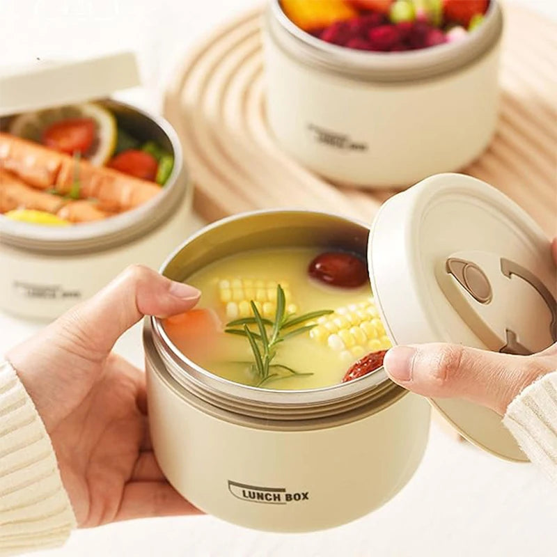 Portable insulated lunch box with 3 stackable containers