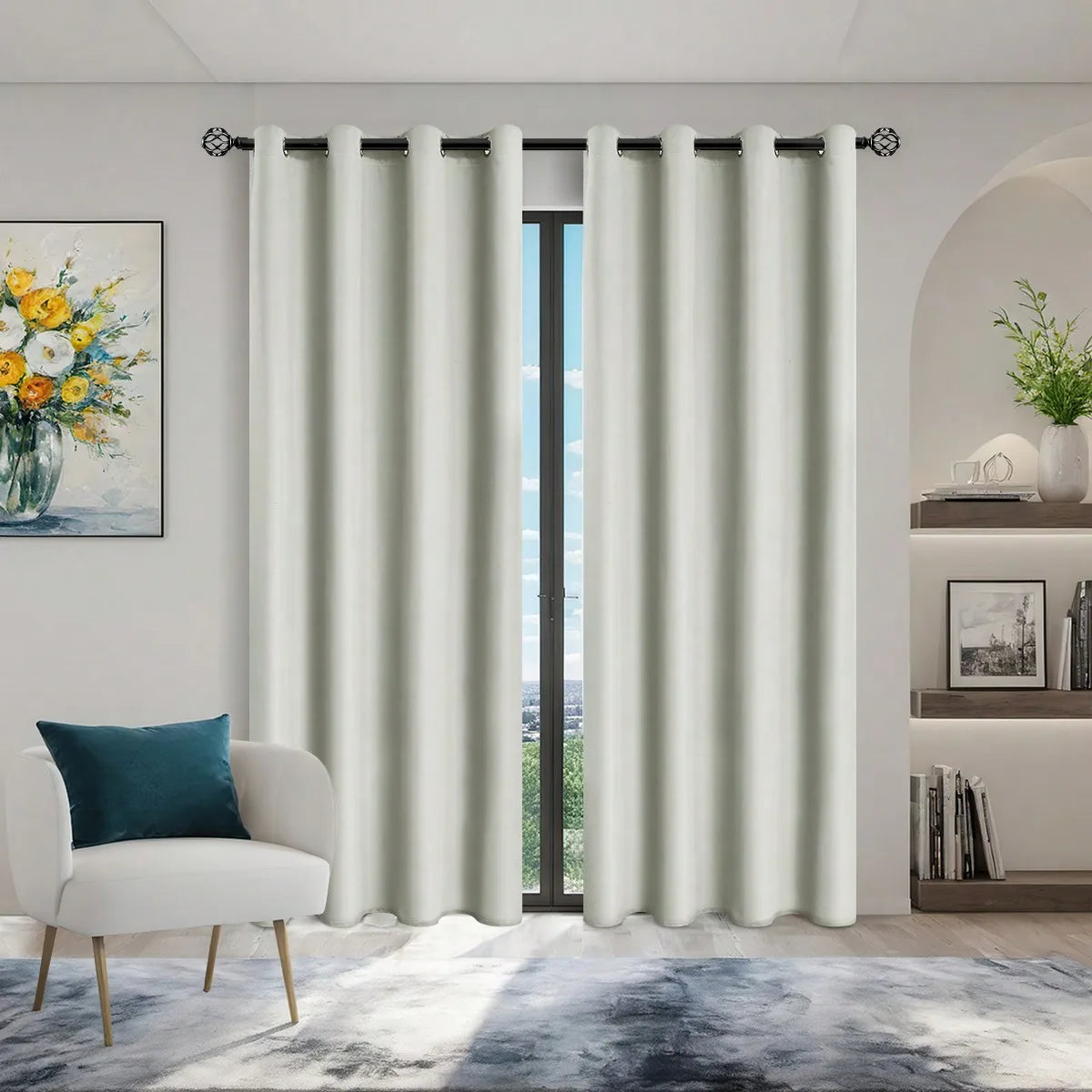 Privacy Drapes for Bedroom, Living Room,100% Blackout Curtains with Grommets.