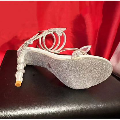Crystal Butterfly Sandals – Sexy High Heel Gladiator Style