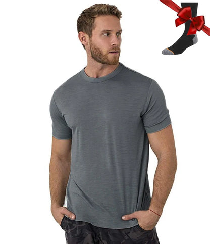 Men’s 100% superfine merino wool base-layer T-shirt
