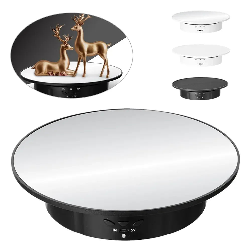Remote-controlled rotating display for jewelry, collectibles, or video shoots