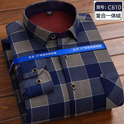 Men’s winter plaid shirt—soft, thick, and ideal for cold weather