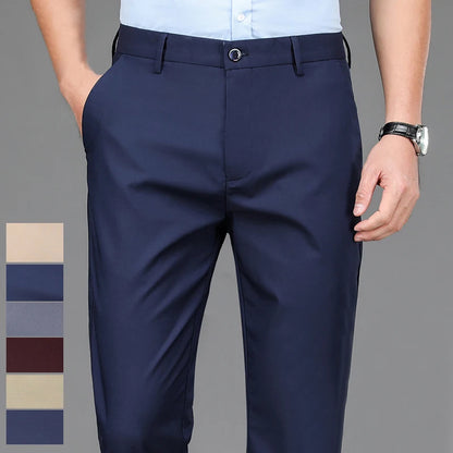 Men’s black stretch smart casual trousers
