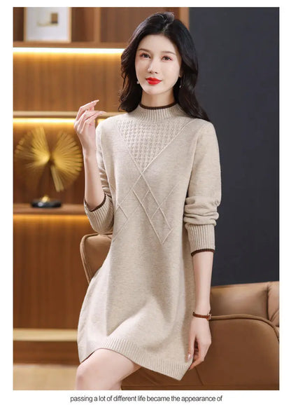 Women’s long-sleeve turtleneck knit sweater