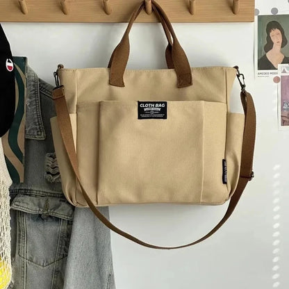 Urban Canvas Tote – Large Capacity Shoulder Bag for Students