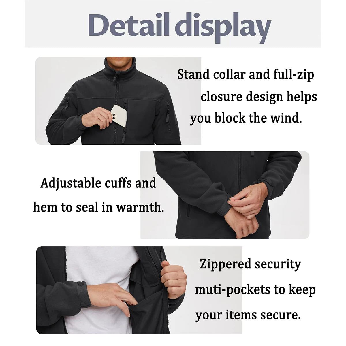 Men’s cotton-padded winter vest with stand collar