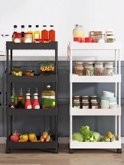 Movable slim storage rack for versatile home organization