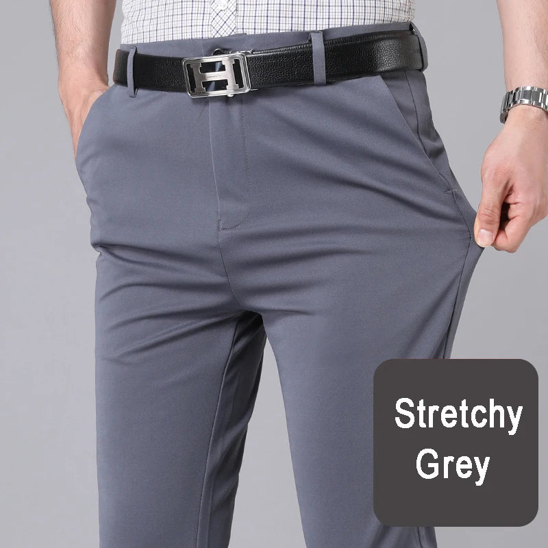Men’s black stretch smart casual trousers