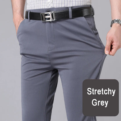 Men’s black stretch smart casual trousers