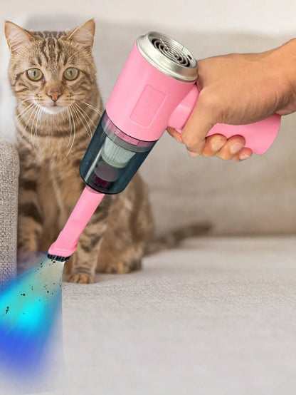Compact handheld vacuum with suction, blow, and brush functions
