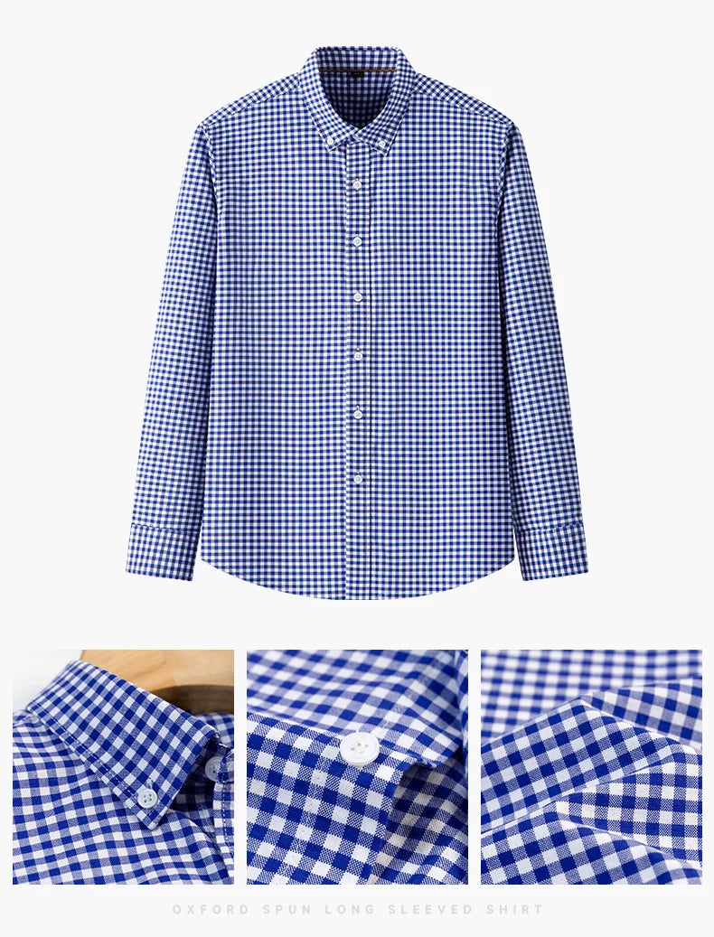 Premium 100% cotton Korean plaid shirt—slim fit, stylish, and comfortable