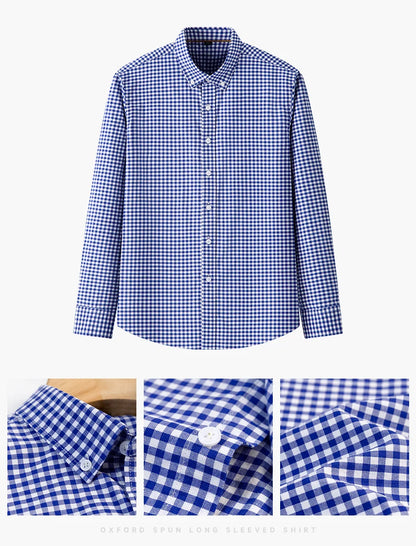 Premium 100% cotton Korean plaid shirt—slim fit, stylish, and comfortable