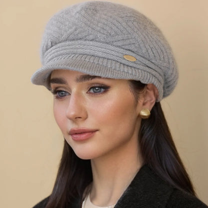 Rabbit Fur Blend Beanie – Casual Streetwear Winter Cap
